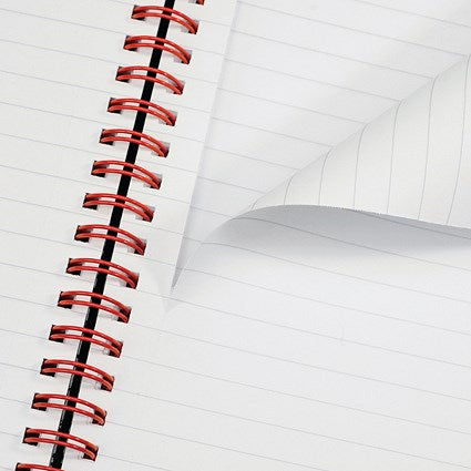 Black n' Red Recycled Wirebound Polypropylene Notebook, A5, Ruled & Perforated, 140 Pages, Pack of 5