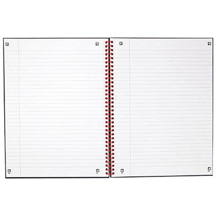 Black n' Red Wirebound Notebook, A4, Smart Ruled & Perforated, 140 Pages, Pack of 5