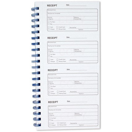 Challenge Carbonless Wirebound Duplicate Receipt Book, 200 Sets, 141x280mm, Pack of 1