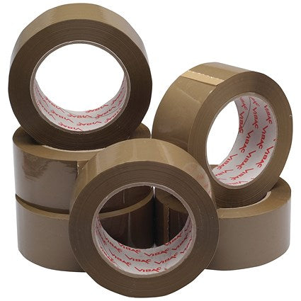 Polypropylene Packaging Tape 50mmx132m Brown (6 Pack) HPPB-480132-25
