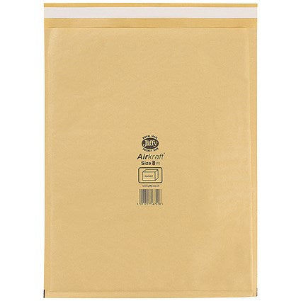 Jiffy Airkraft Postal Bag, Size 8 460x660mm, Gold, Pack of 50