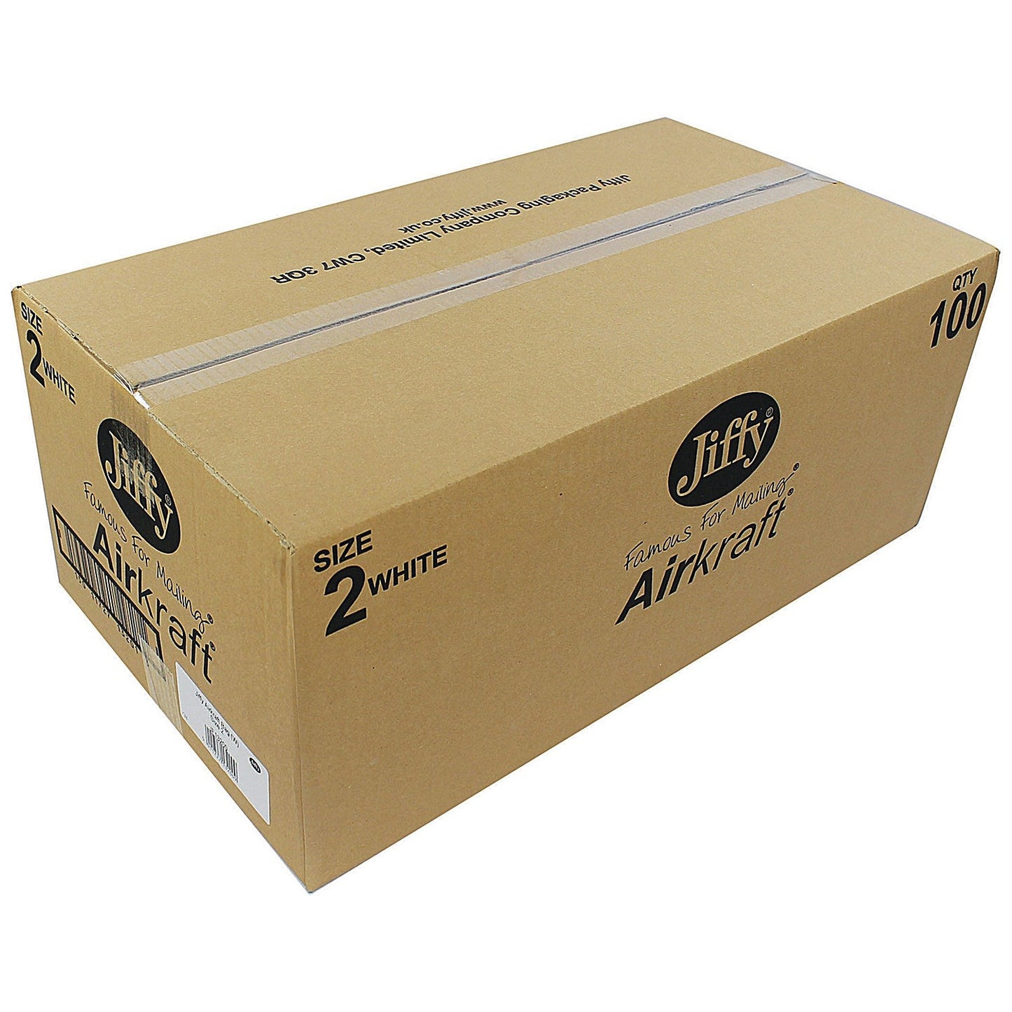 Jiffy Airkraft No.2 Bubble Lined Postal Bags, 205x245mm Peel & Seal, White, Pack of 100 Easy2Order : JF79953