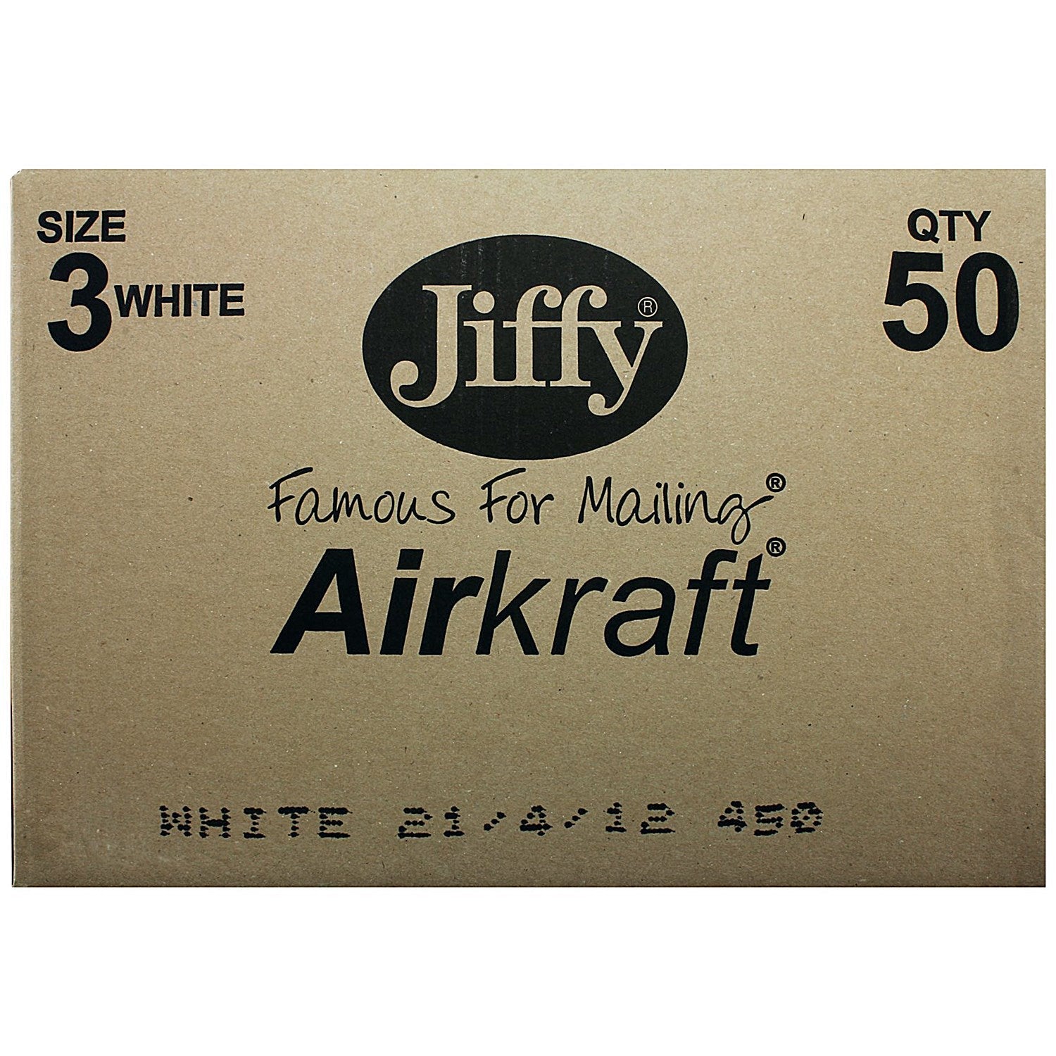 Jiffy Airkraft No.3 Bubble Lined Postal Bags, 220x320mm Peel & Seal, White, Pack of 100 Easy2Order : JF79954