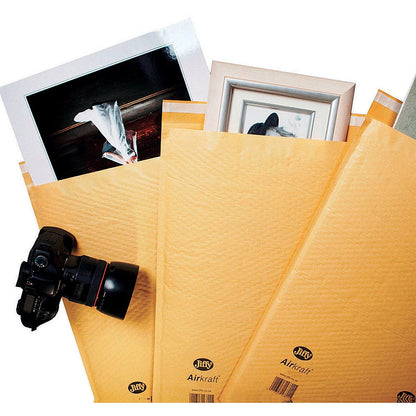 Jiffy Airkraft No.00 Bubble Lined Postal Bags, 115x195mm Peel & Seal, Gold, Pack of 200