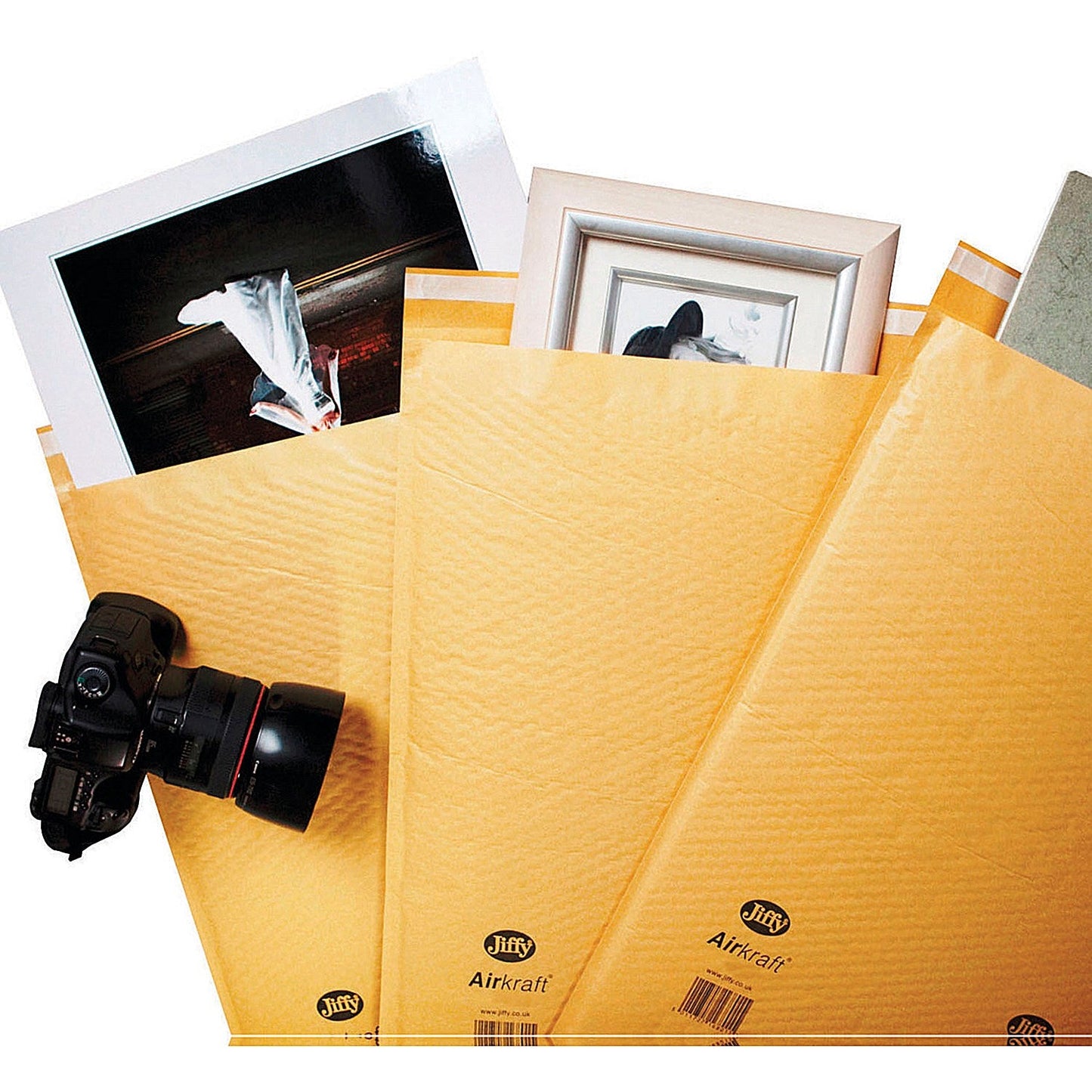 Jiffy Airkraft No.0 Bubble Lined Postal Bags, 140x195mm Peel & Seal, Gold, Pack of 100