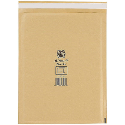 Jiffy Airkraft No.1 Bubble Lined Postal Bags, 170x245mm Peel & Seal, Gold, Pack of 100