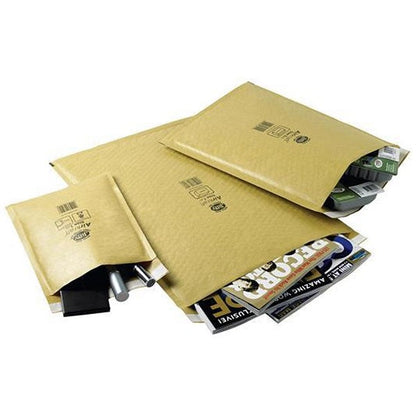 Jiffy Airkraft No.2 Bubble Lined Postal Bags, 205x245mm Peel & Seal, Gold, Pack of 100 Easy2Order : JF79963