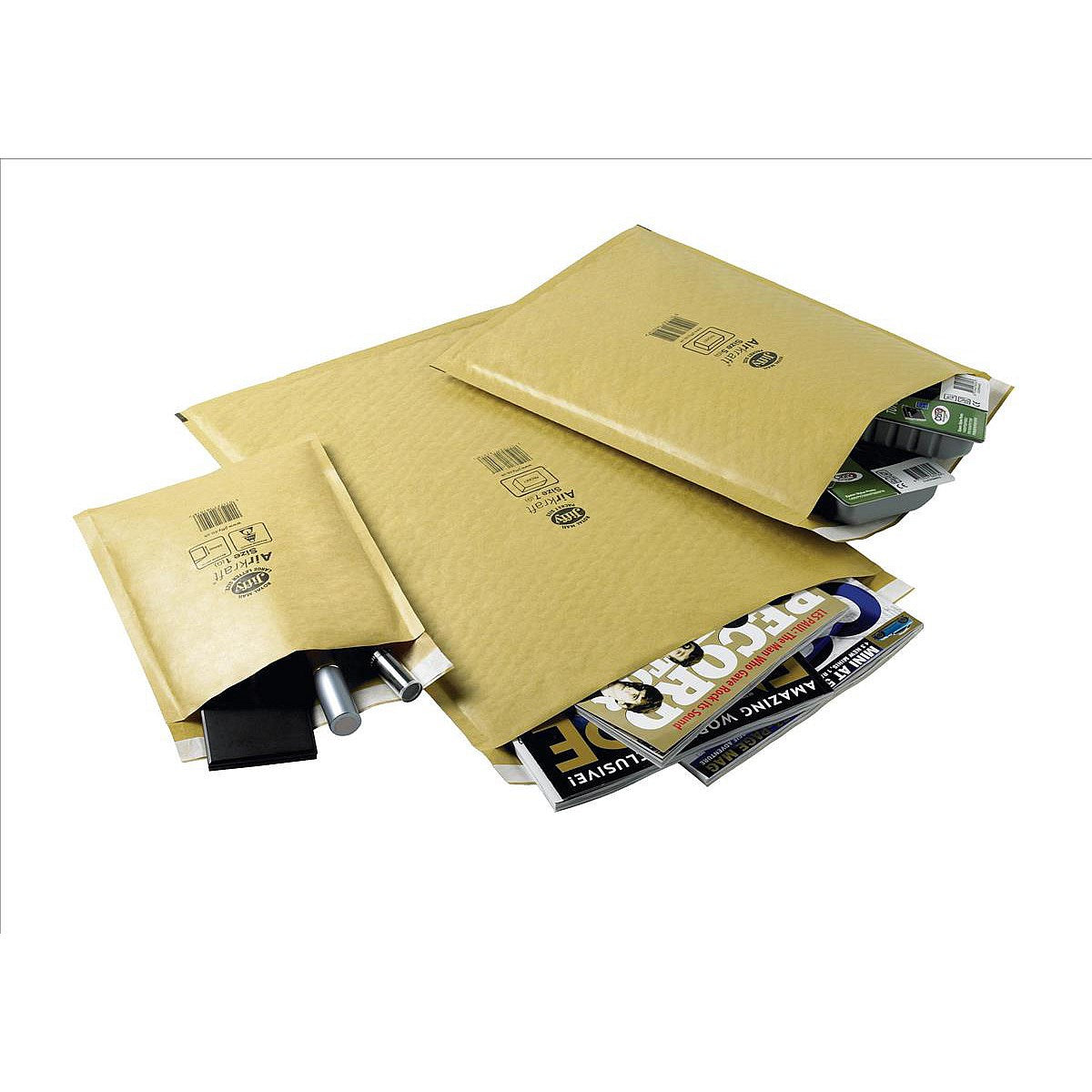 Jiffy Airkraft No.4 Bubble Lined Postal Bags, 240x320mm Peel & Seal, Gold, Pack of 100 Easy2Order : JF79965