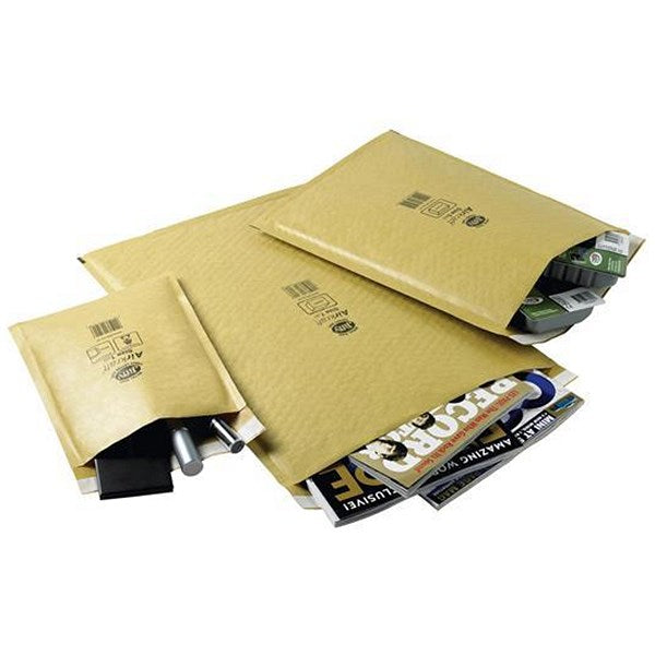 Jiffy Airkraft No.5 Bubble Lined Postal Bags, 260x345mm Peel & Seal, Gold, Pack of 100 Easy2Order : JF79966