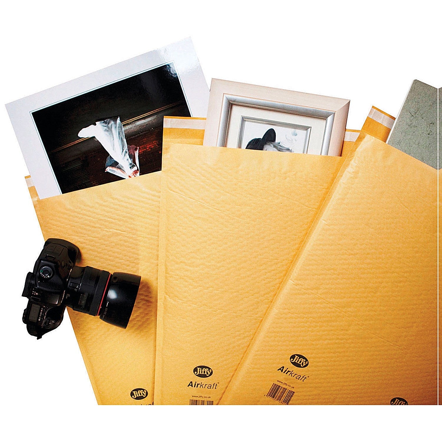 Jiffy Airkraft No.3 Bubble Lined Postal Bags, 220x320mm Peel & Seal, Multi Gold, Pack of 10 Easy2Order : JF79974