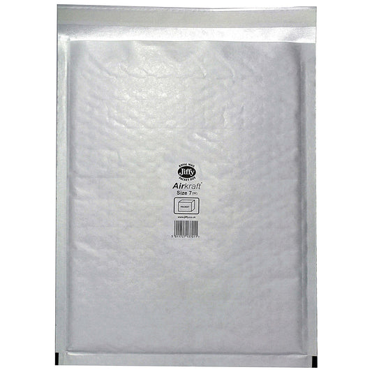 Jiffy Airkraft No.7 Bubble Lined Postal Bags, 340x445mm Peel & Seal, Multi White, Pack of 10 Easy2Order : JF79979