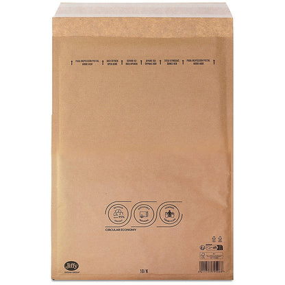 Jiffy Ocean Green Uncoated Mailers, 10/K, Brown, Pack of 100