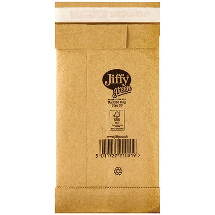 Jiffy No.00 Padded Bag,105x229mm, Gold, Pack of 200