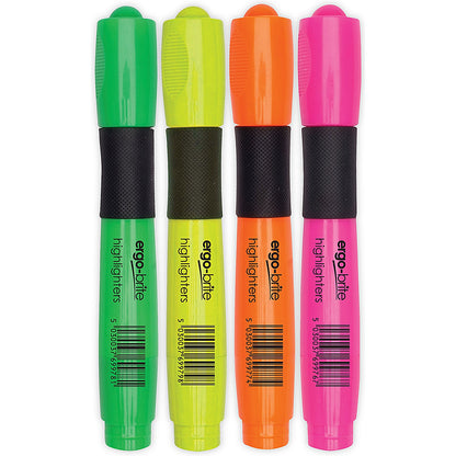5 Star Ergo-Brite Ergonomic Highlighter Pens Assorted (Pack of 4)