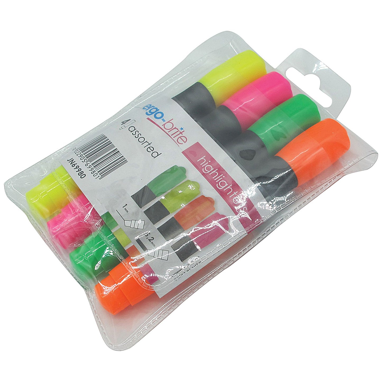 5 Star Ergo-Brite Ergonomic Highlighter Pens Assorted (Pack of 4)