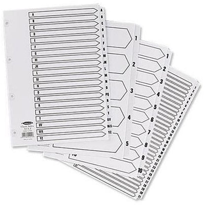 Concord Reinforced Board Index Dividers, 1-200, Clear Tabs, A4, White