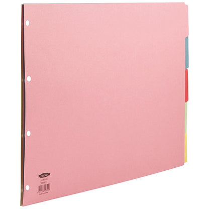Concord Subject Dividers, 5-Part, Blank Multicolour Tabs, A3, Multicolour
