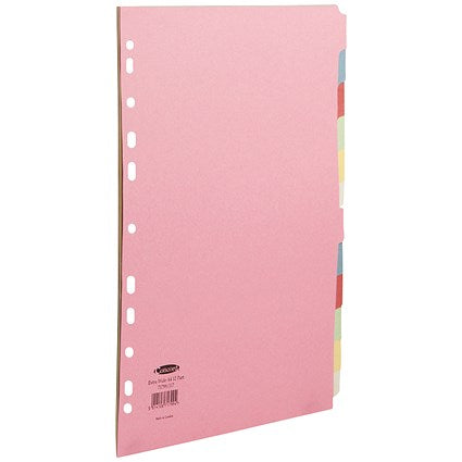 Concord Subject Dividers, Extra Wide, 12-Part, Blank Multicolour Tabs, A4, Multicolour