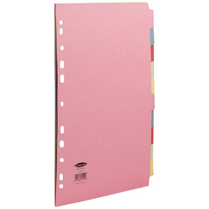 Concord Subject Dividers, 10-Part, Blank Multicolour Tabs, A4, Multicolour