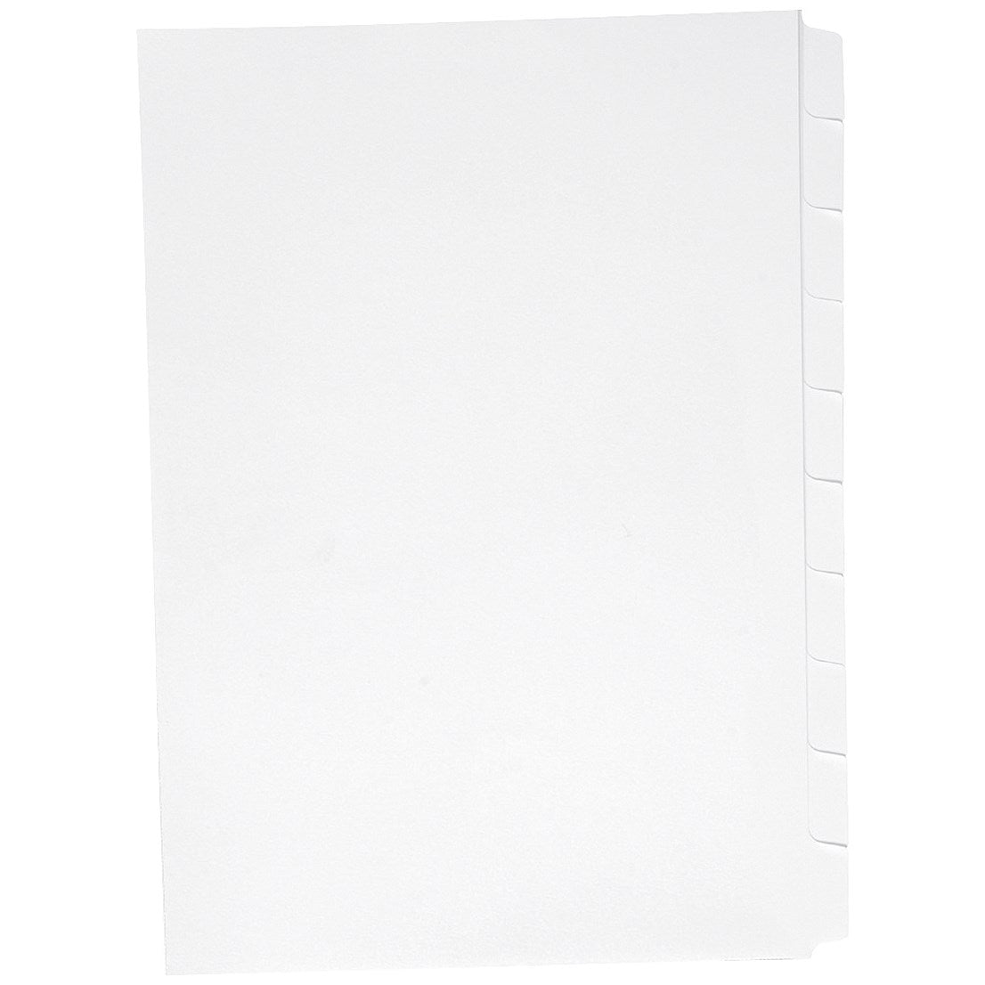 Concord Reinforced Board Unpunched Subject Dividers, 10-Part, Blank Tabs, A4, White, Pack of 10