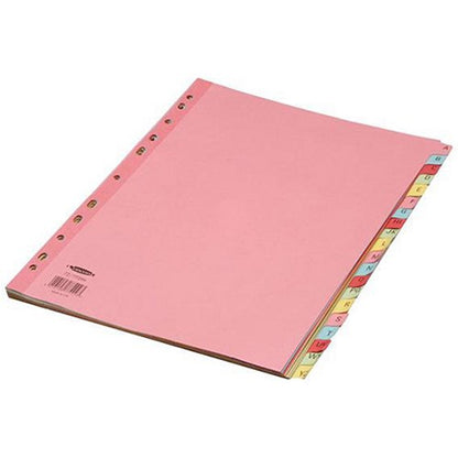 Concord Index Dividers, A-Z, Multicolour Tabs, A4, Multicolour