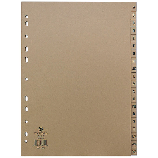 Concord Index Dividers, A-Z, Buff Tabs, A4, Buff
