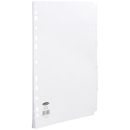 Concord Reinforced Board Subject Dividers, 5-Part, Blank Tabs, A4, White