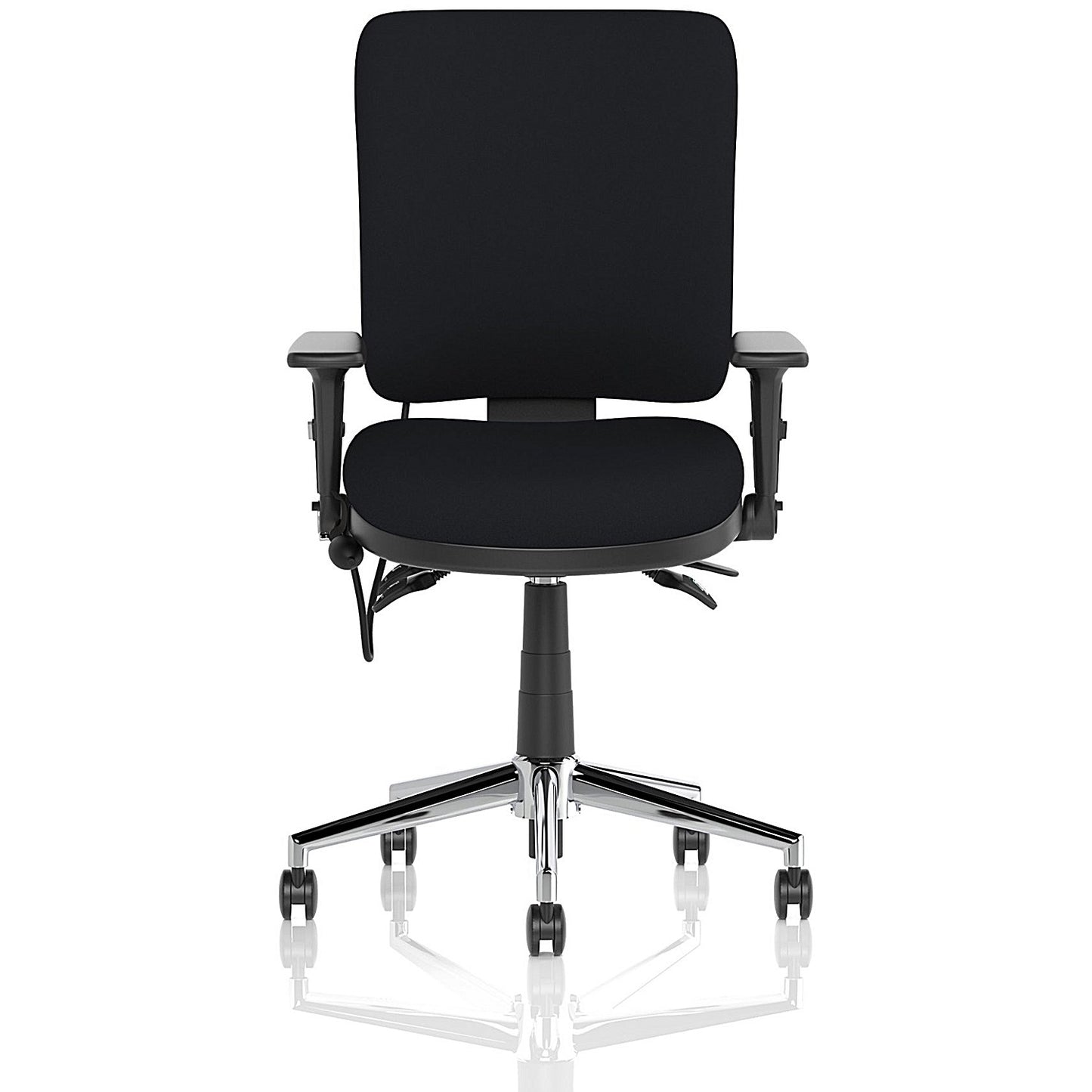 Chiro Medium Back Task Operators Chair, Height Adjustable & Folding Arms, Black