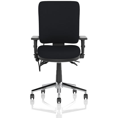Chiro Medium Back Task Operators Chair, Height Adjustable & Folding Arms, Black