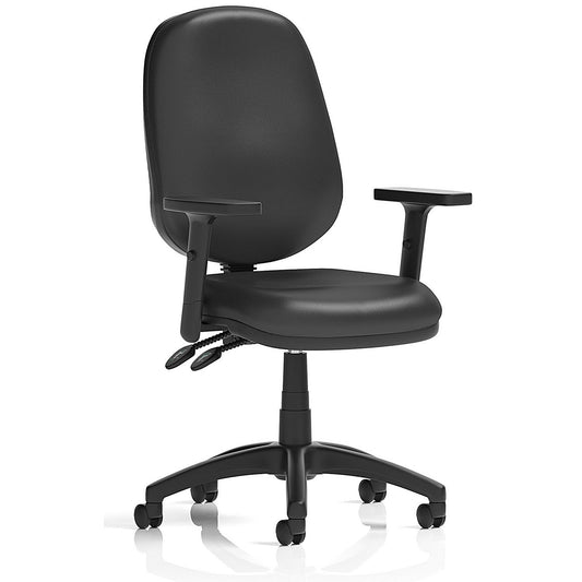 Eclipse Plus II Operator Chair, Height Adjustable Arms, Black Vinyl