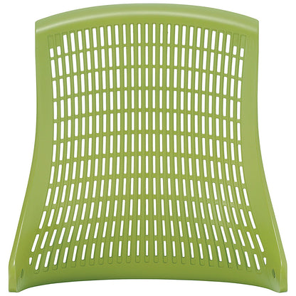 Flex Task White Frame & Black Seat Operator Chair, Headrest, Height Adjustable Arms, Green Back