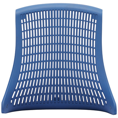 Flex Task White Frame & Black Seat Operator Chair, Headrest, Height Adjustable Arms, Blue Back