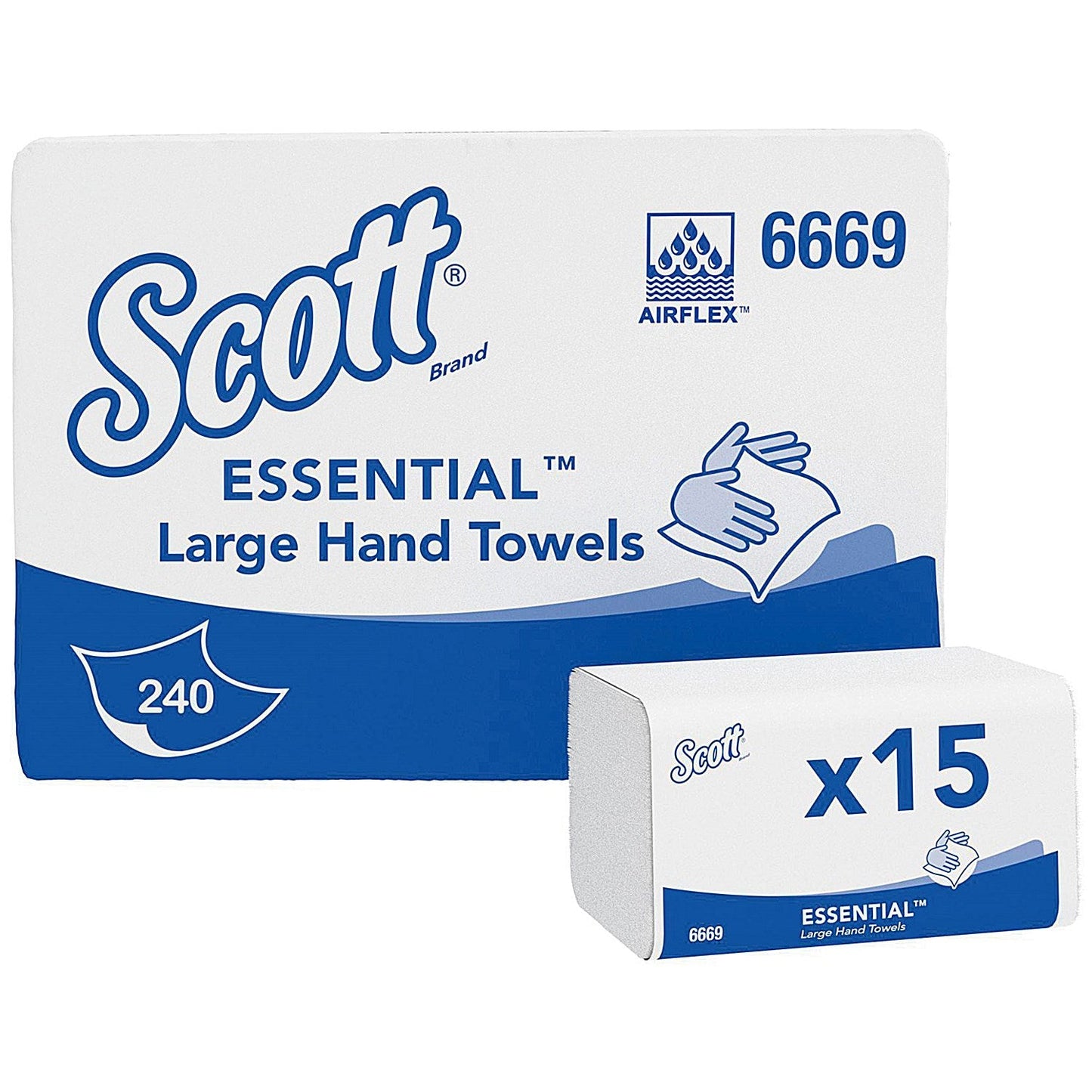 Scott Xtra 1-Ply I-Fold Hand Towels, White, Pack of 3600 Easy2Order : KC01001