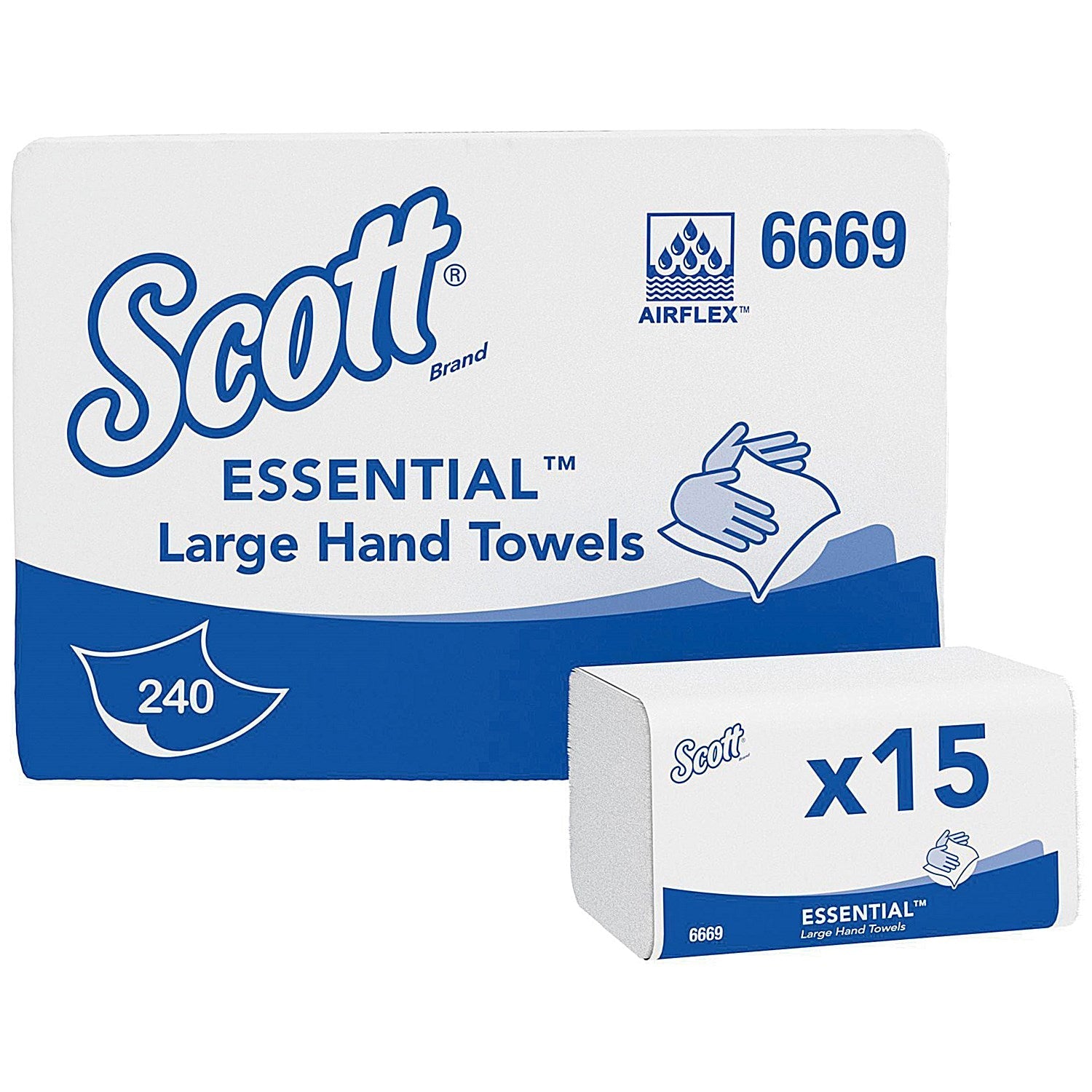 Scott Xtra 1-Ply I-Fold Hand Towels, White, Pack of 3600 Easy2Order : KC01001