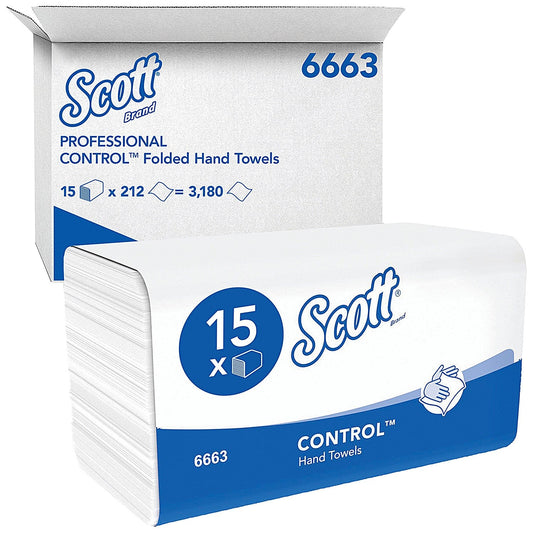 Scott Performance 1-Ply M-Fold Hand Towels, White, Pack of 3180 Easy2Order : KC01094