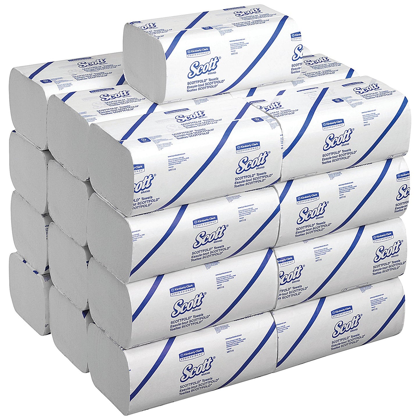 Scott 1-Ply M-Fold Hand Towels, White, Pack of 4375