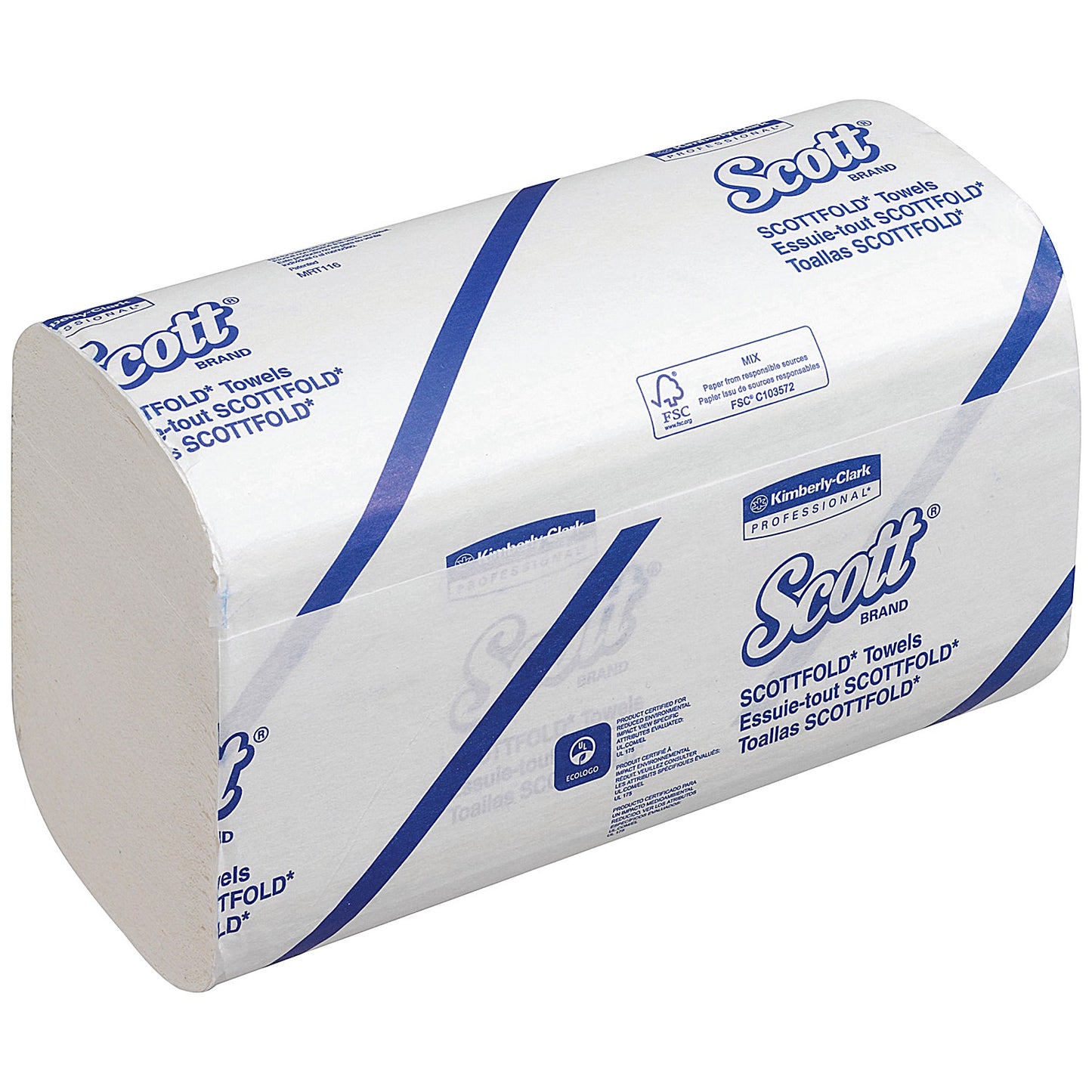 Scott 1-Ply M-Fold Hand Towels, White, Pack of 4375