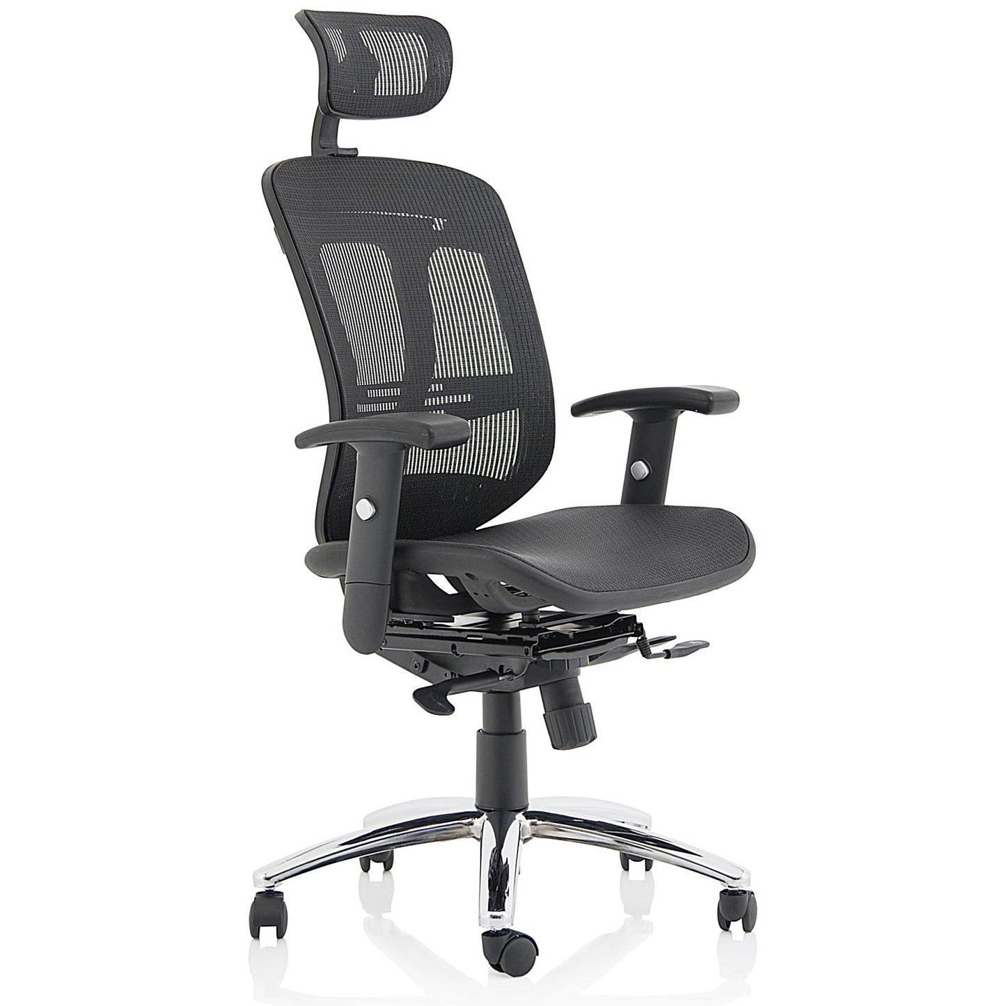 Mirage Mesh Back Executive Chair, Headrest, Height Adjustable Arms, Black