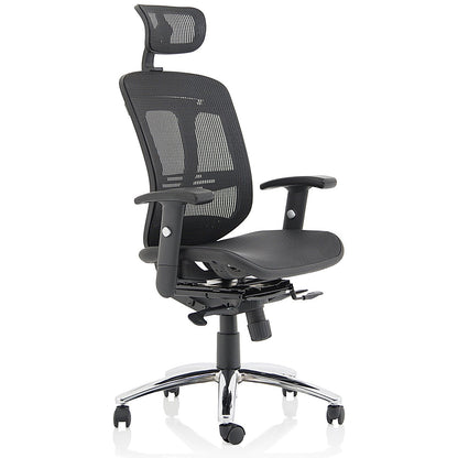 Mirage Mesh Back Executive Chair, Headrest, Height Adjustable Arms, Black