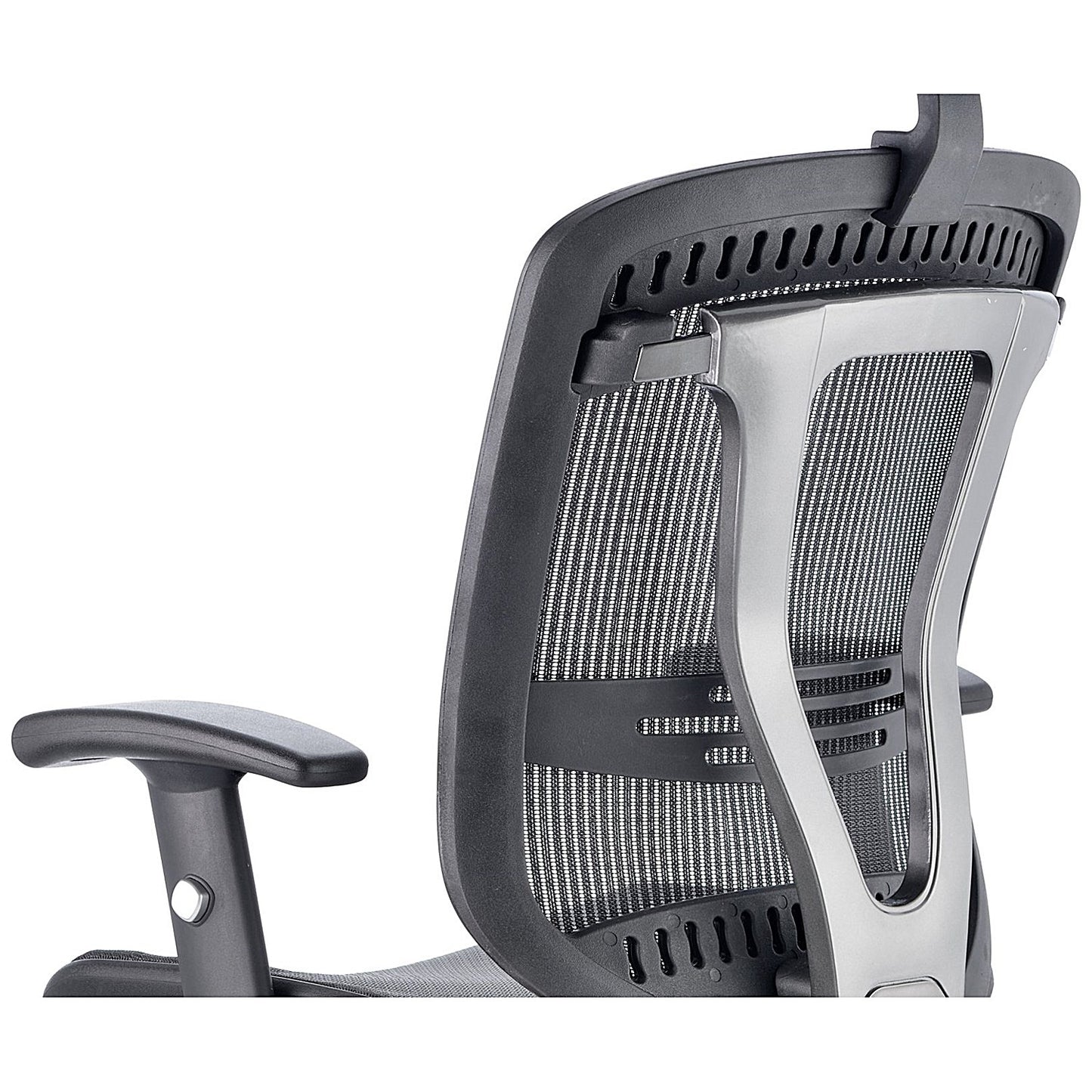 Mirage Mesh Back Executive Chair, Headrest, Height Adjustable Arms, Black