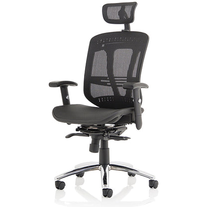 Mirage Mesh Back Executive Chair, Headrest, Height Adjustable Arms, Black