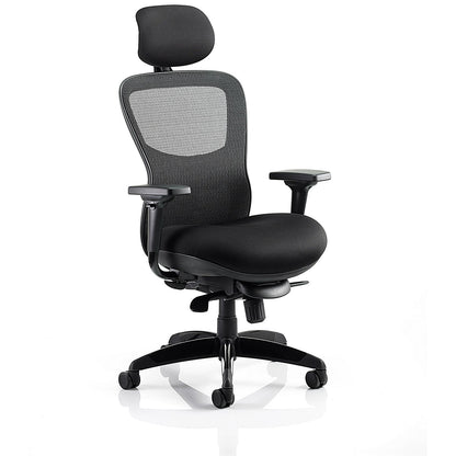 Stealth Shadow Ergo Mesh Back Posture Chair, Headrest, Height Adjustable Arms, Black
