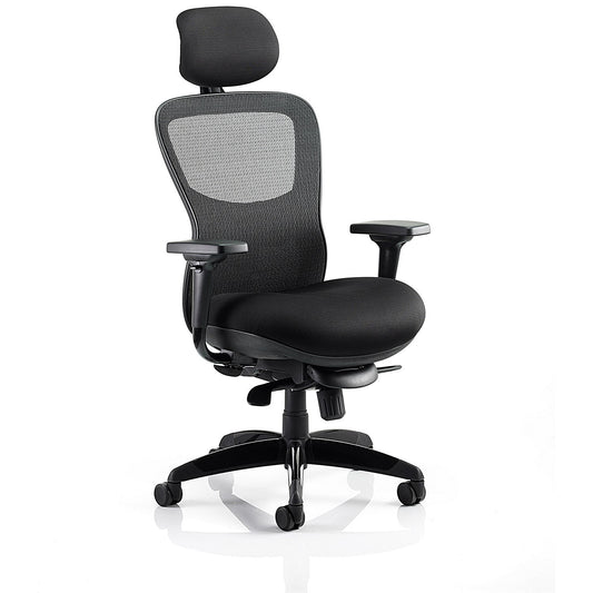 Stealth Shadow Ergo Mesh Back Posture Chair, Headrest, Height Adjustable Arms, Black