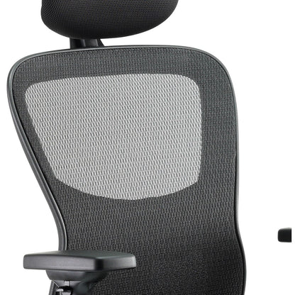 Stealth Shadow Ergo Mesh Back Posture Chair, Headrest, Height Adjustable Arms, Black