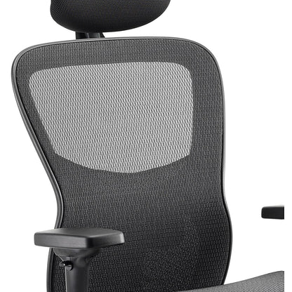 Stealth Shadow Ergo Mesh Posture Chair, Headrest, Height Adjustable Arms, Black Easy2Order : KC0159