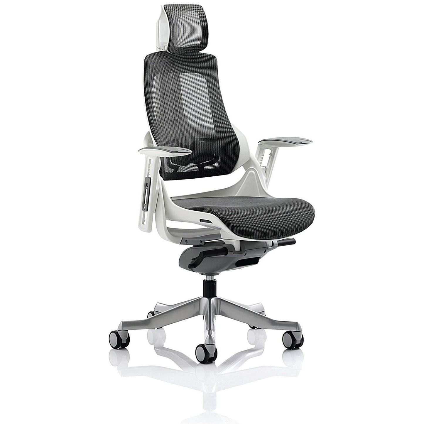 Zure Executive Mesh Chair, Headrest, Height Adjustable Arms, Charcoal