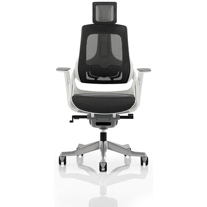 Zure Executive Mesh Chair, Headrest, Height Adjustable Arms, Charcoal