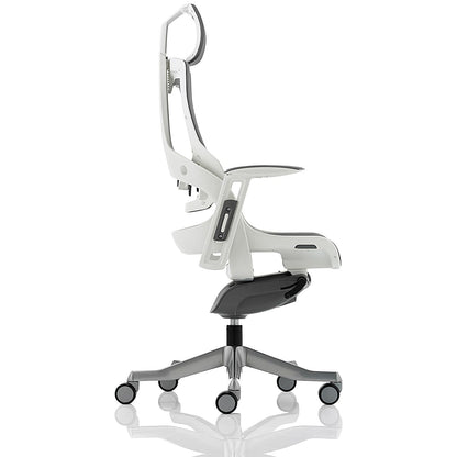 Zure Elastomer Executive Chair, Headrest, Height Adjustable Arms, Grey