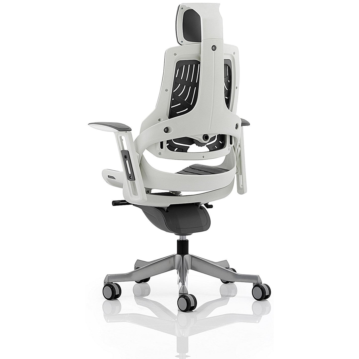 Zure Elastomer Executive Chair, Headrest, Height Adjustable Arms, Grey