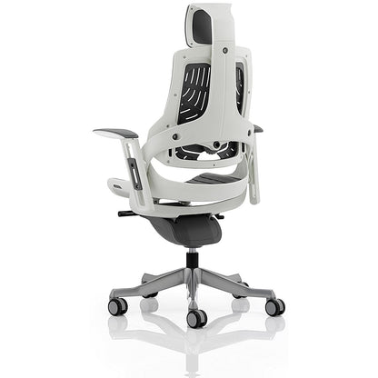 Zure Elastomer Executive Chair, Headrest, Height Adjustable Arms, Grey